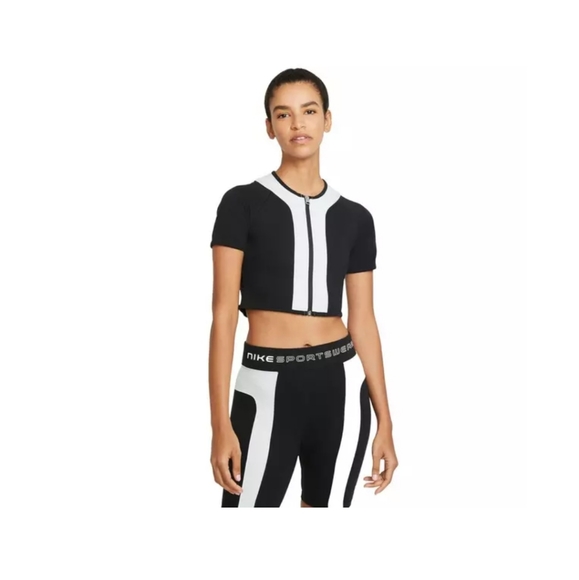 🆕Nike | Sportswear Street Top Spell out Cropped Top in Black & White Size XL - Picture 1 of 6